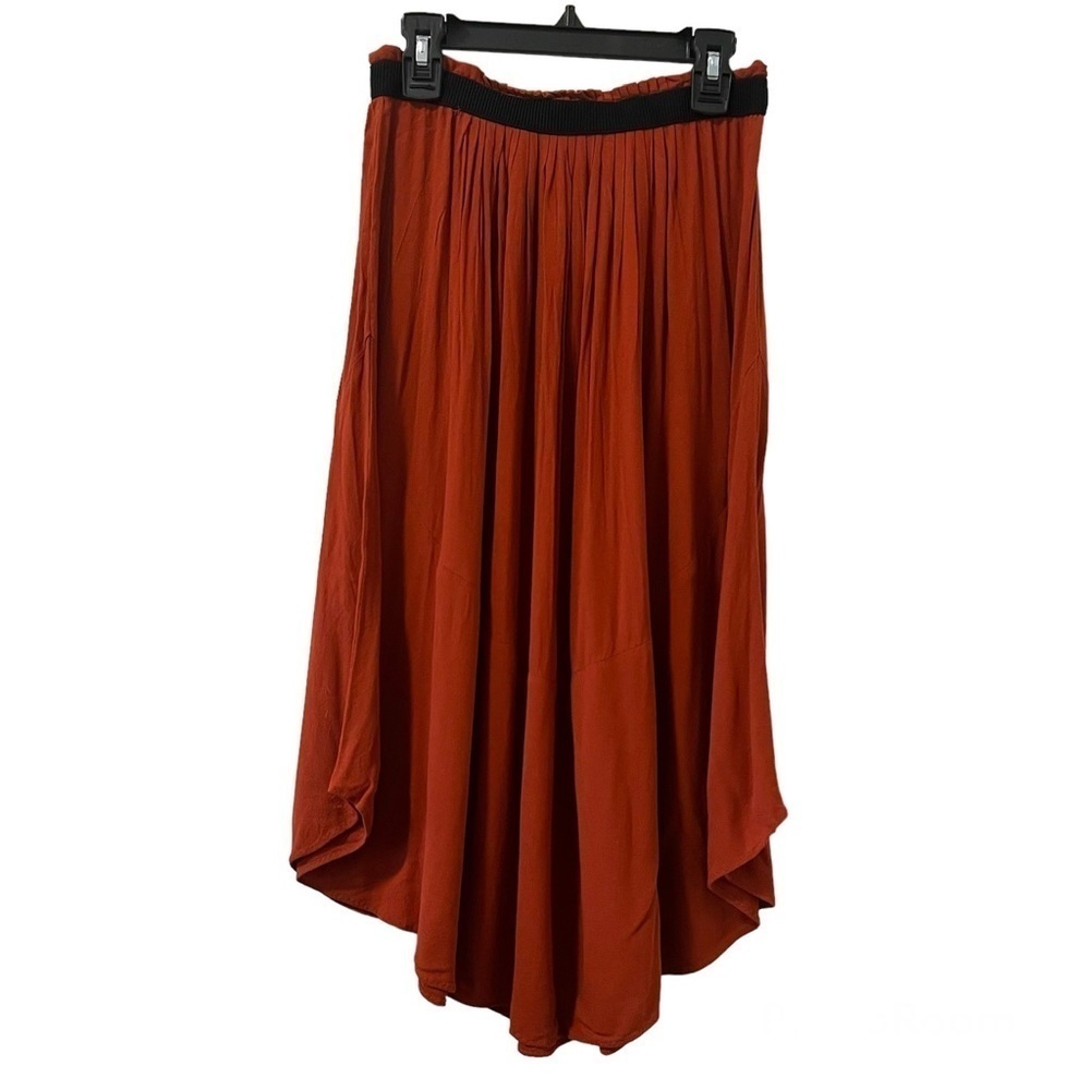 H&M Burnt Orange Flowy Midi Skirt